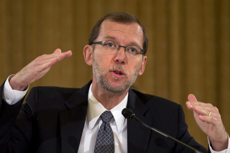 Congressional Budget Office director Doug Elmendorf talks about the nation's economic outlook while testifying before Congress on Capitol Hill in Washington on Wednesday. (AP Photo/Jacquelyn Martin)