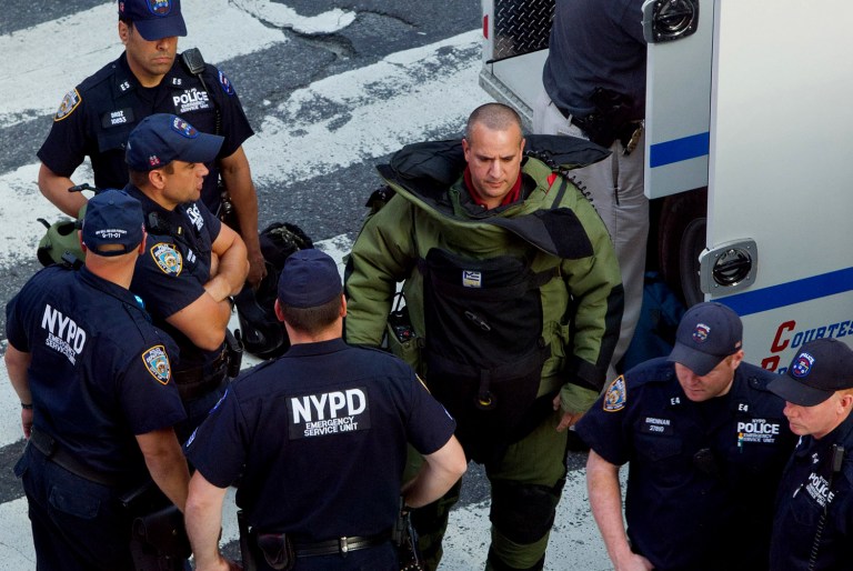 An NYPD bomb squad official said the explosive device didn't appear to be related to terrorism. (AP Photo/Charles Sykes, File)