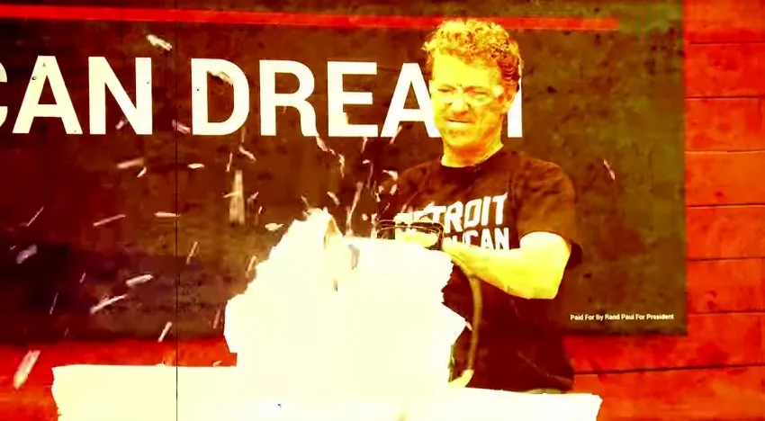 Rand Paul literally ‘blows up the tax code’ in latest campaign ad