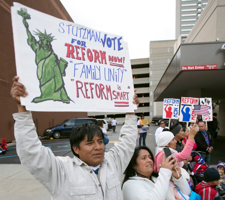 Protesters have lobbied Rhode Island Republicans to support immigration reform. (AP/The Journal Gazette, Chad Ryan).