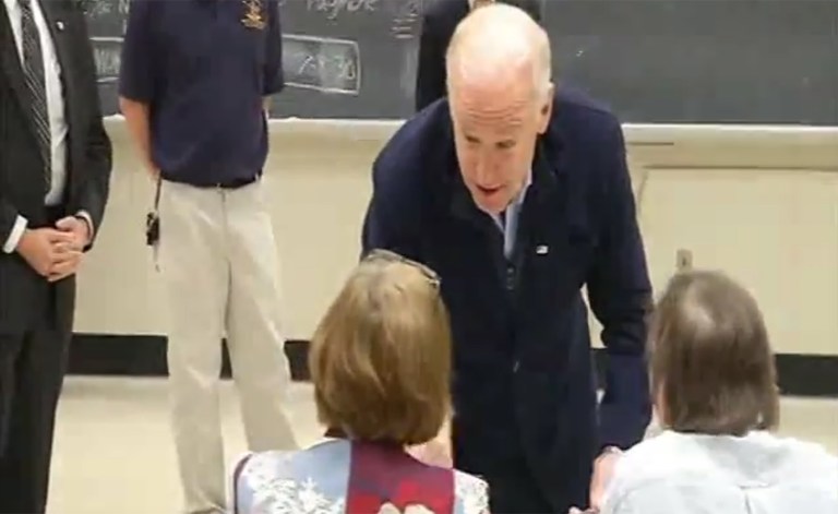 Biden spent less than a minute actually casting his ballot, which he punctuated afterward by declaring, 