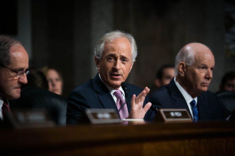 Senate Foreign Relations Committee Chairman Bob Corker, R-TN, speaks at a Senate Foreign Relations Committee Hearing Thursday, July 23. 2015, on the Obama Administrations nuclear agreement review with Iran. (Graeme Jennings/Washington Examiner)