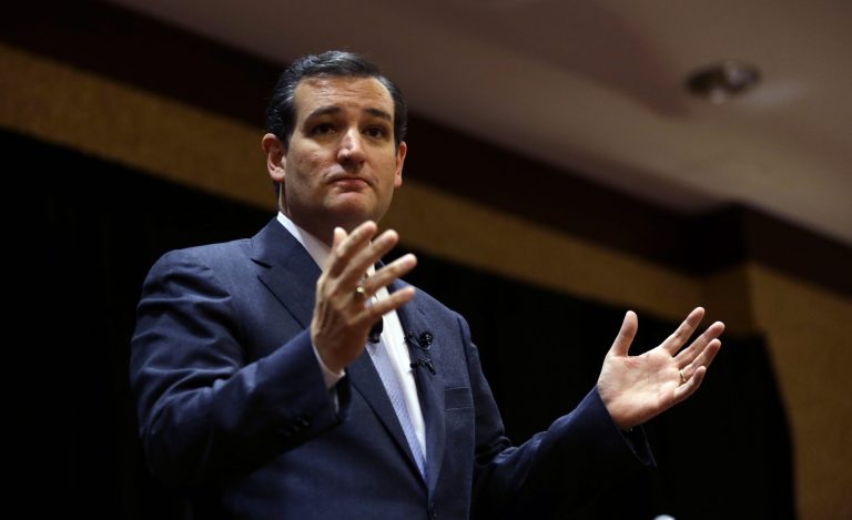 Sen. Ted Cruz, R-Texas, speaks at the Network of Iowa Christian Home Educatorsâ state Capitol day event in Des Moines, Iowa. (AP Photo/Charlie Neibergall, File)
