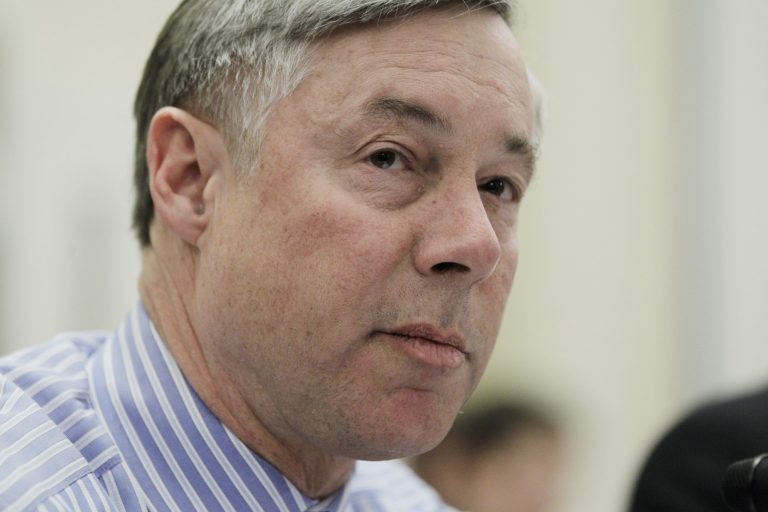 FILE - In this Thursday, Jan. 6, 2011, file photo, House Energy and Commerce Chairman Fred Upton, R-Mich., speaks at a House Rules Committee meeting regarding floor debate on legislation that would repeal the health care overhaul bill on Capitol Hill in Washington. (AP Photo/Charles Dharapak)