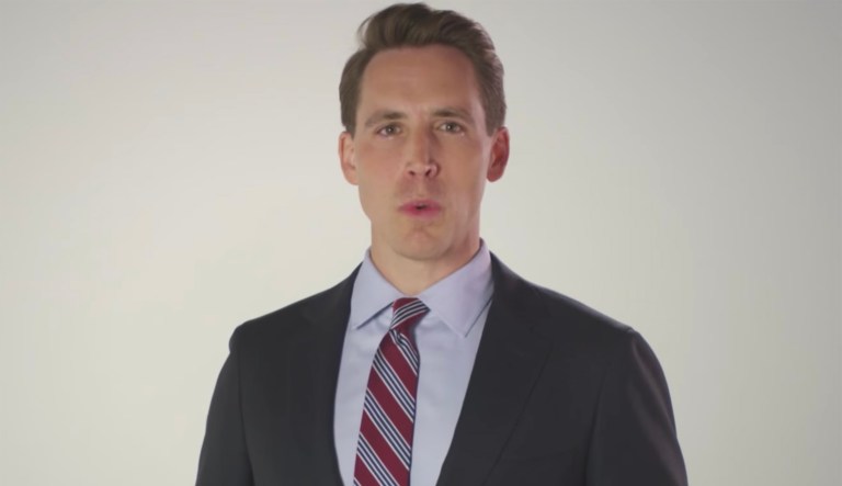 Democrats are mocking Hawley's 2016 campaign message, when he criticized career politicians who use one political office as merely a stepping stone to another. (Image courtesy screenshot)