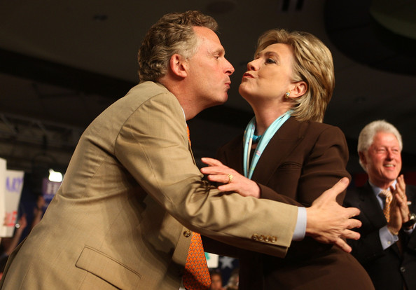 Virginia Gov. Terry McAuliffe and Hillary Clinton. AP Photo