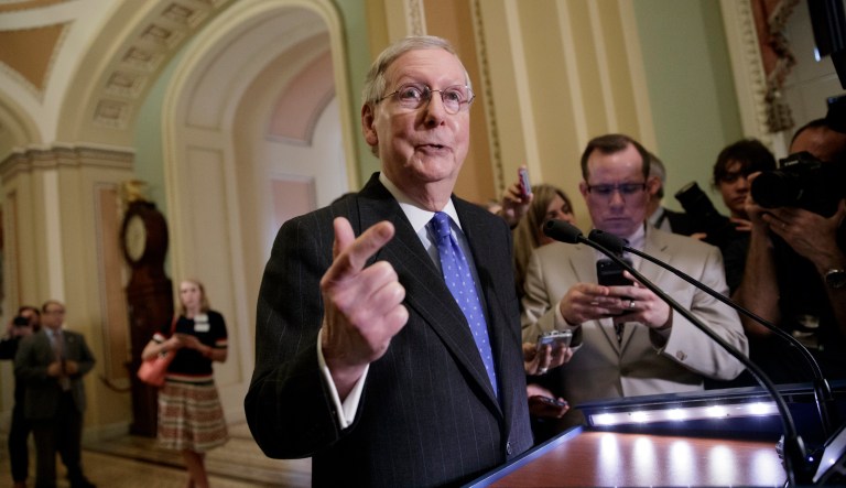Senate Majority Leader Mitch McConnell, R-Ky., took aim at Schumer and his Democratic colleagues for 