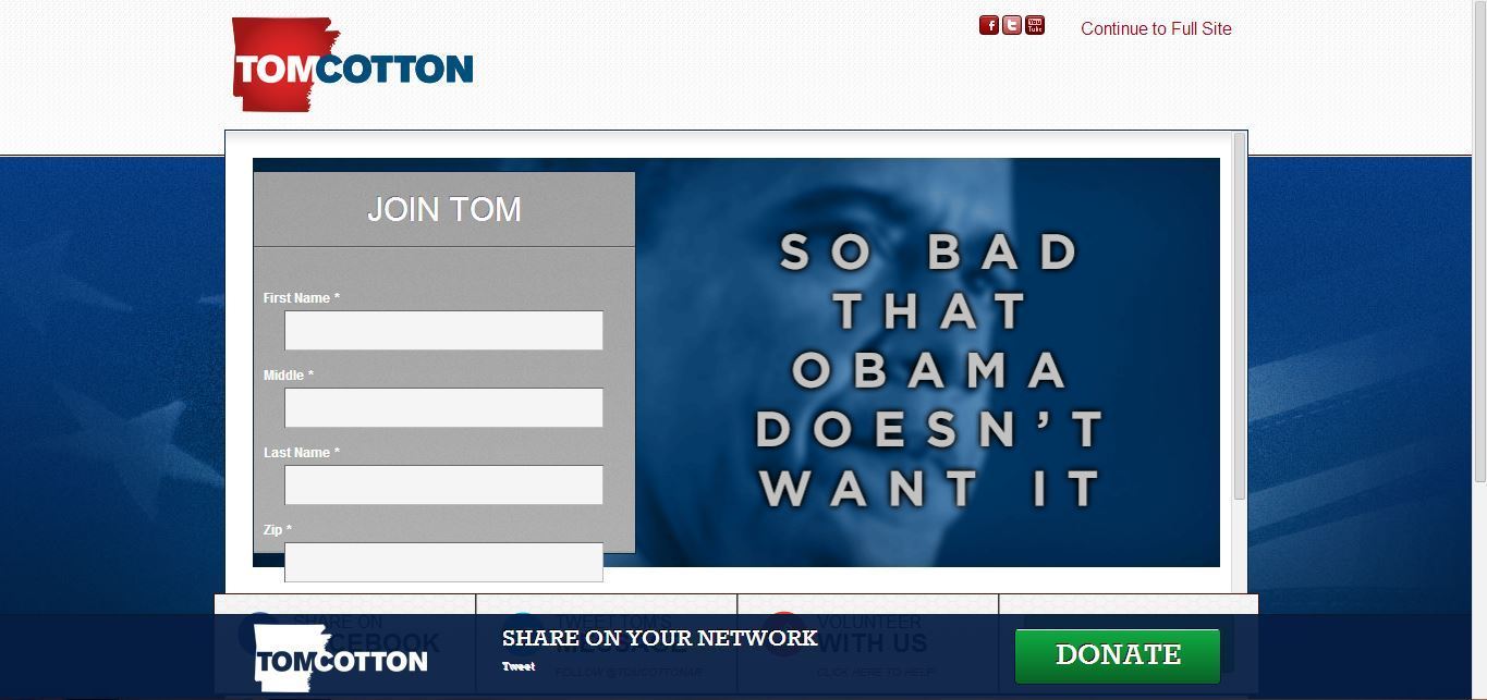 Tom Cotton team pranks Mark Pryor’s website blooper