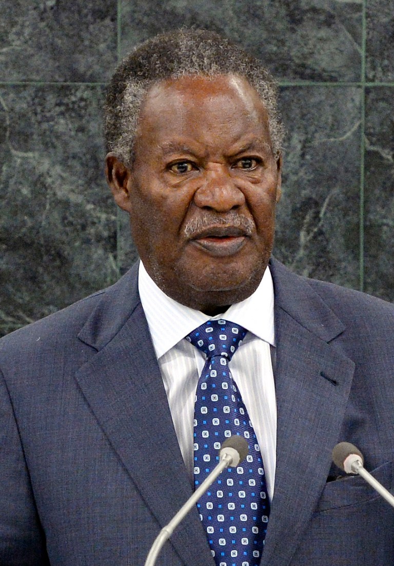 FILE- In this Sept. 24, 2013 file photo, Michael Chilufya Sata, President of Zambia, speaks during the general debate of the 68th session of the United Nations General Assembly at United Nations headquarters. New York City Police say that Sata has been taken to a hospital in New York City. Currently, there are no other details about his condition. (AP Photo/Justin Lane, Pool, File)