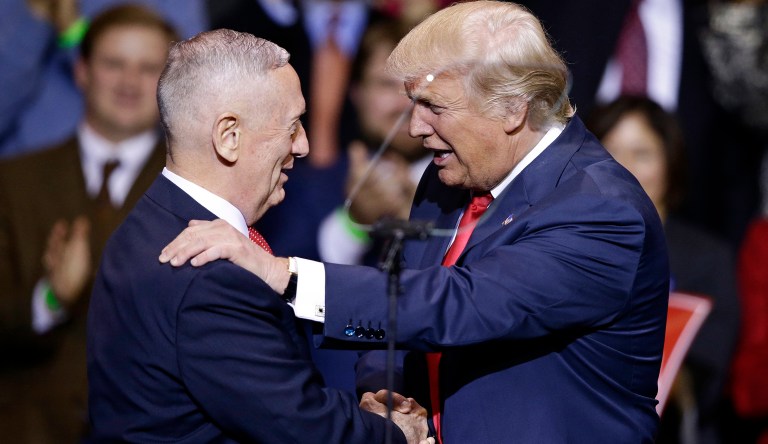 Retired Marine Corps Gen. James Mattis, President-elect Trump's pick to run the Pentagon, sailed through his confirmation hearing and won bipartisan approval of a waiver from a law that bars former military members from serving as defense secretary within seven years of retiring. (AP Photo/Gerry Broome)