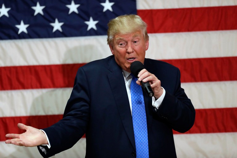 Donald Trump's campaign plans to cancel its advertising in at least three battleground states beginning next week. (AP Photo/Robert F. Bukaty)