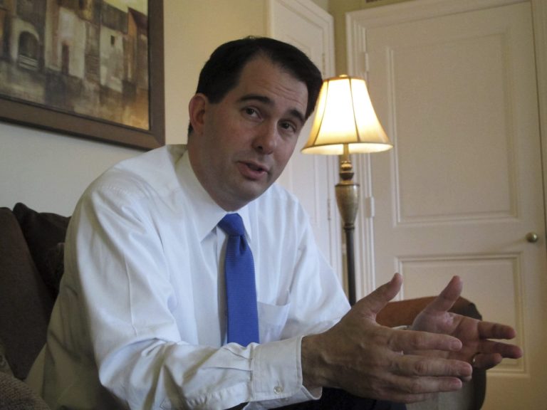 Wisconsin Republican Governor Scott Walker said Friday he had little interest in pursuing a right to work law for his state. (AP Photo)