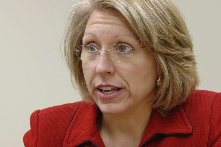 Terri Lynn LandÃÂ was elected to two four-year terms as Michigan's Secretary of State, first taking office in 2003. (AP/Adam Bird)