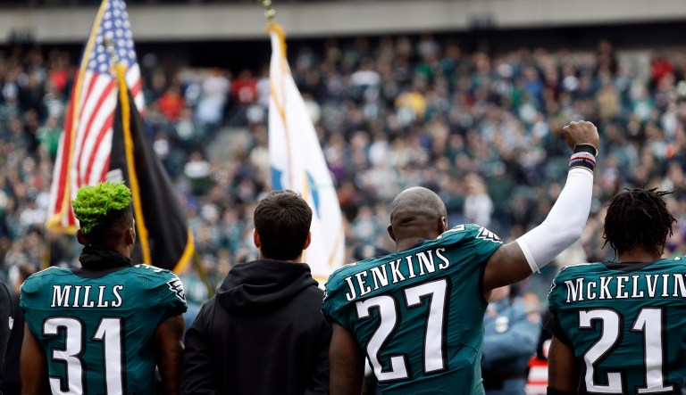 The Philadelphia Eagles' Malcolm Jenkins has already said he will not be attending the White House for a traditional reception held there for Super Bowl victors. (AP Photo/Michael Perez)