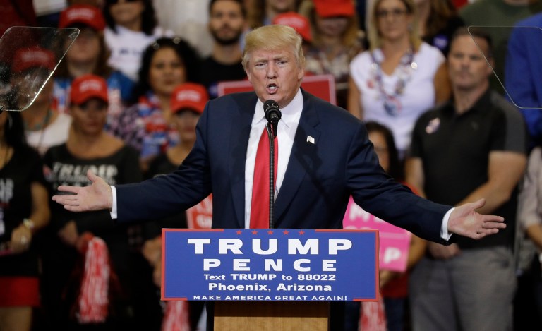 Donald Trump has regained his edge in three reliably red states. (AP Photo/John Locher)