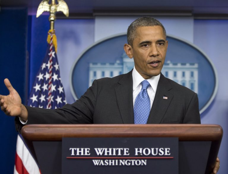 President Barack Obama speaks in the Brady Press Briefing room of the White House in Washington, Friday, July 19. Obama spoke in a surprise appearance Friday at the White House, his first time appearing for a statement on the verdict since it was issued last Saturday. (AP/Carolyn Kaster)