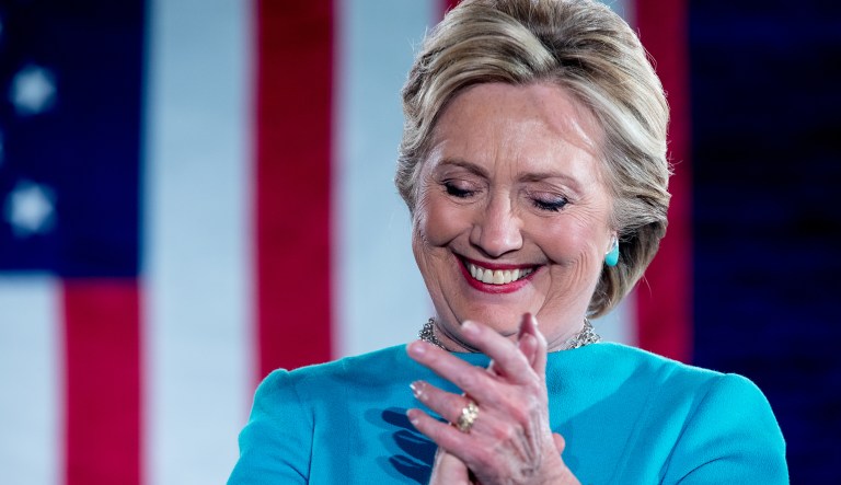 The poll from Rasmussen released Tuesday found 61 percent of likely voters want to see Clinton, the 2016 Democratic presidential nominee, step down from the national stage. (AP Photo/Andrew Harnik)