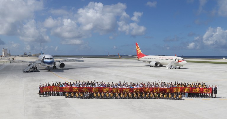 It's suspected that China's move to move in more civilians is a scapegoat for the aggressive militarization.(Xing Guangli/Xinhua via AP)