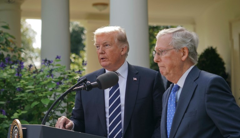 Senate Majority Leader Mitch McConnell emphasized that Steve Bannon, Trump's former chief strategist, was undermining the president's agenda. (AP Photo/Pablo Martinez Monsivais)