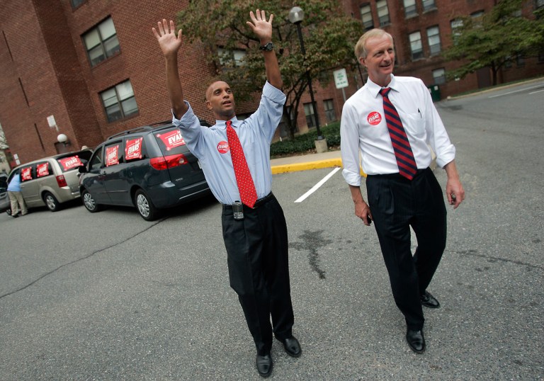 Ward 2 Councilman Jack Evans (right) with former D.C. Mayor Adrian Fenty. (Examiner file photo)