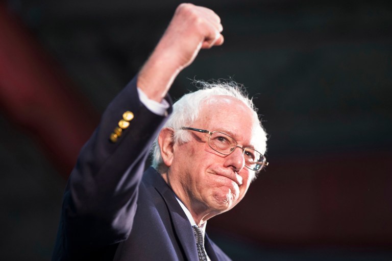 Democratic presidential candidate Bernie Sanders passed the $40 million fundraising benchmark for the month of February. (AP Photo/Jacquelyn Martin)