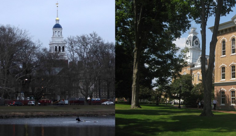 Weaponizing the tax code against the Left's preferred middle institutions is a mistake. Their institutions have more money and can last longer than ours, and the Left will always be more ruthless in their use of big government. And to chip away at the middle institutions -- whether they be Harvard or Hillsdale, colleges or churches -- is the most unconservative thing one can do with government power. (AP Photos, Wikimedia Commons)