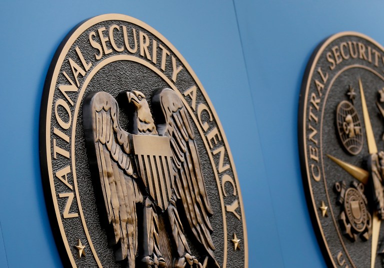 FILE - This Thursday, June 6, 2013, file photo, shows a sign outside the National Security Administration (NSA) campus in Fort Meade, Md.  The New York Times reported late Monday, March 24, 2014, that the Obama administration this week will propose that Congress overhaul the NSA's electronic surveillance program. (AP Photo/Patrick Semansky, File)