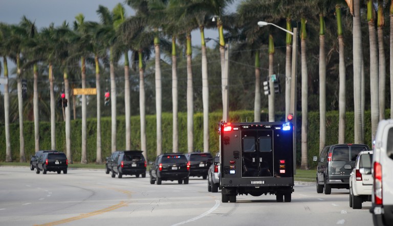 President Trump heads to the Trump International Golf Club, Saturday, Nov. 25, 2017, in West Palm Beach, Fla. (AP Photo/Alex Brandon)