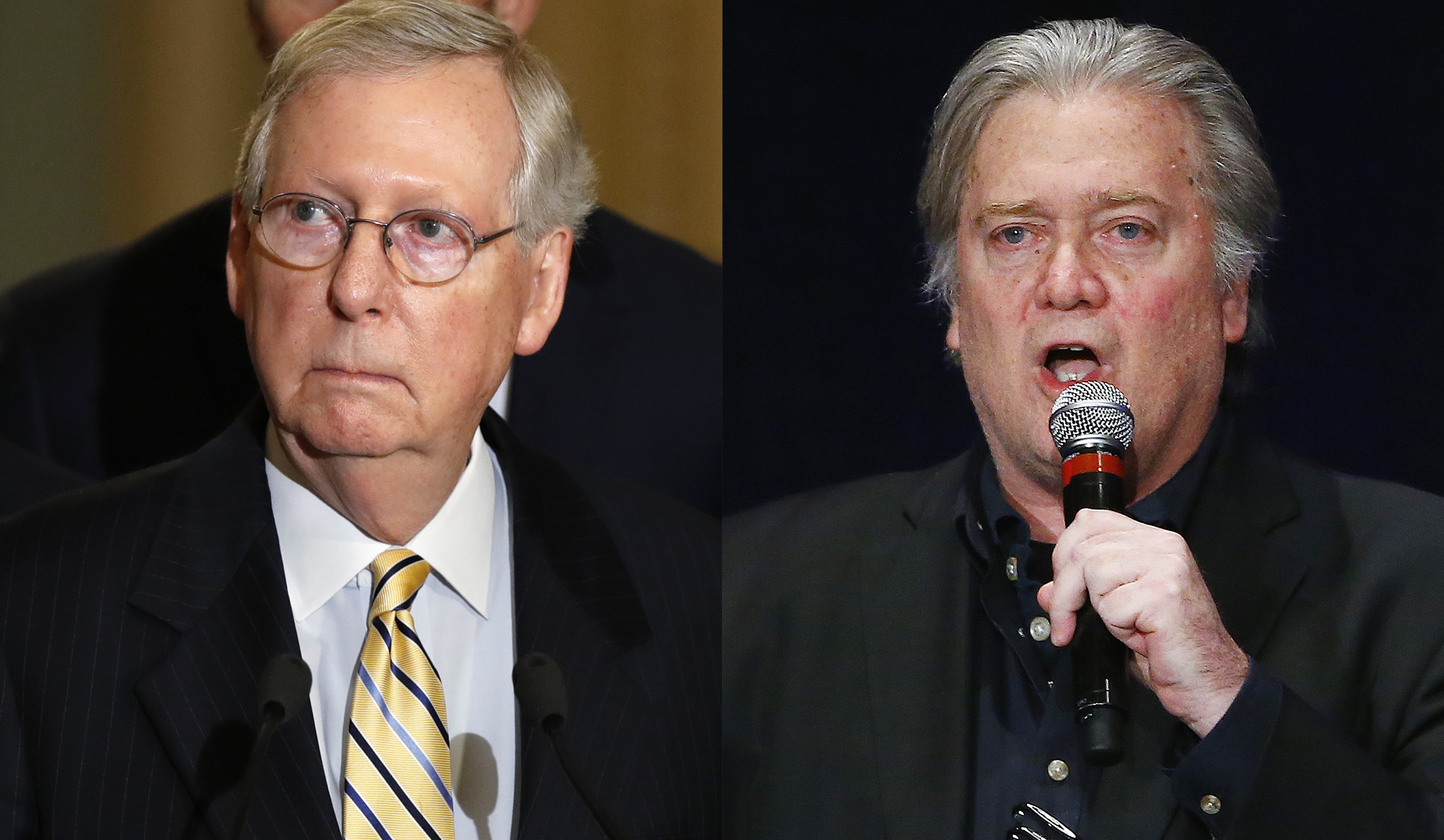 Mitch McConnell laughs at Steve Bannon’s threat to unseat him as majority leader