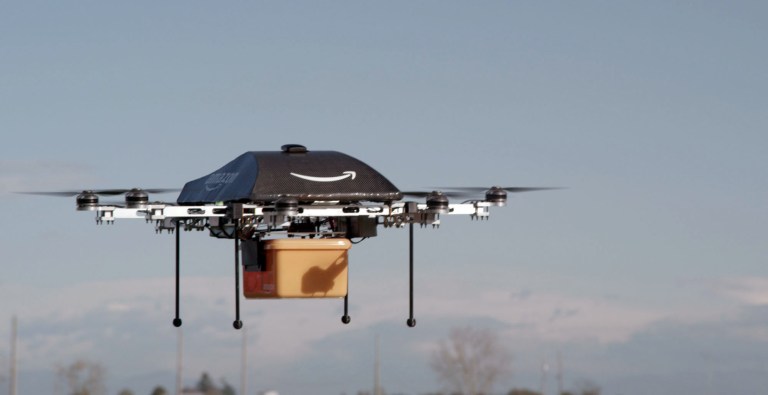 The Federal Aviation Administration has refused to allow Amazon to test using unmanned aerial drones to deliver packages due a dispute with the online merchant over how it should conduct its research, an administration official told a congressional panel Wednesday. (AP Photo/Amazon)