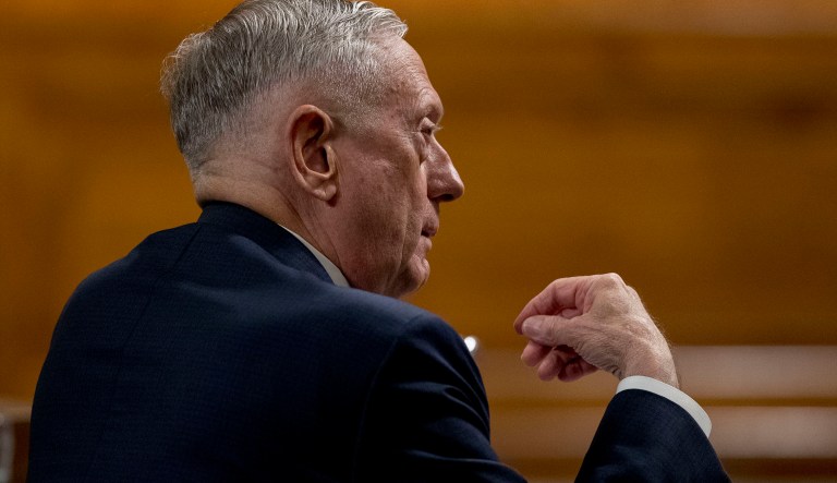 Mattis said during his speech Monday that the international community has already condemned North Korea with two United Nations Security Council votes imposing new sanctions. (AP Photo/Andrew Harnik)