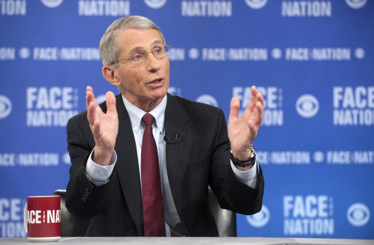 In this photo provided by CBS News, the National Institute of Health's Dr. Anthony Fauci, the nation's top infectious disease expert, speaks on CBS's 