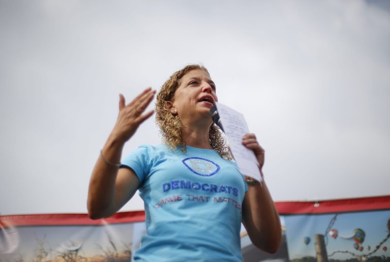 After Debbie Wasserman Schultz blocked consideration of the resolution. (AP Photo/Paul Sancya)