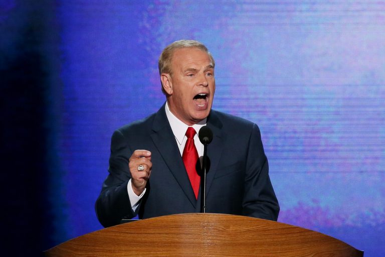Former Ohio Gov. Ted Strickland speaks during day one of the Democratic National Convention.  (Photo by Alex Wong/Getty Images)