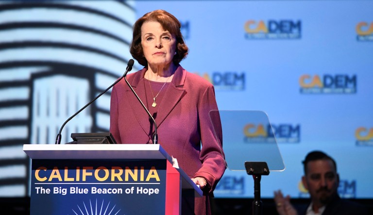 Sen. Dianne Feinstein, D-Calif., leads by nearly 30 points in most polls. And her institutional support will be difficult to topple. (AP Photo/Denis Poroy)