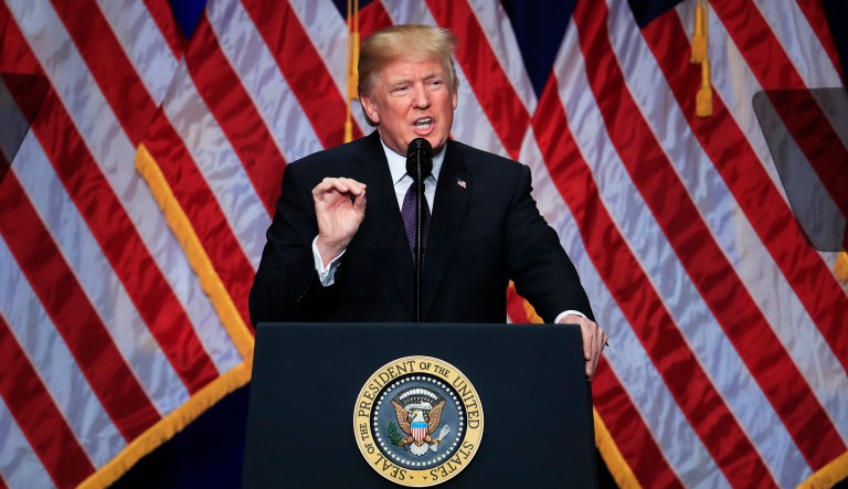 In today's show, Disney adds President Trump to the Hall of Presidents, but there seems to be a catch, and Al Franken will never leave the Senate. (AP Photo/Manuel Balce Ceneta)