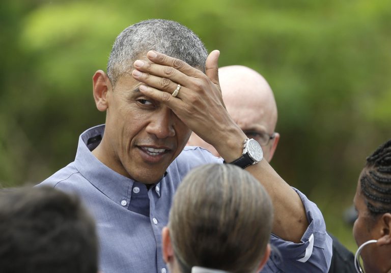 President Barack Obama discussed climate change at Everglades National Park, Fla., on Earth Day, Wednesday, April 22, 2015. (AP Photo/Lynne Sladky)