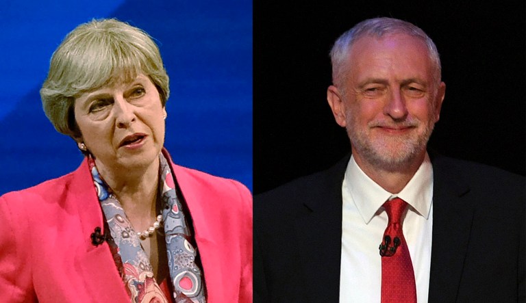 On June 8, Britons will elect a new Parliament. Two politicians could become prime minister: the current prime minister, Theresa May of the Conservative Party; and Jeremy Corbyn, leader of the Labour Party. (Stefan Rousseau/ Pool Photo via AP)