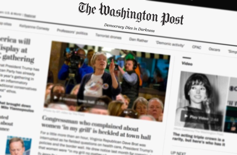 The paper debuted the slogan on Snapchat, and now it's on the website, and will appear in the printed paper in coming weeks, according to spokeswoman Molly Gannon. (Examiner illustration/Michael Glennon)