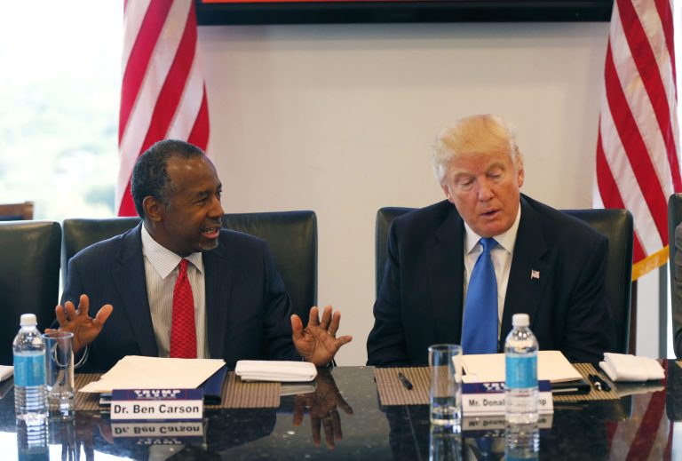 Former neurosurgeon Ben Carson acknowledged that President-elect Trump is considering him for secretary of Housing and Urban Development but said he is 