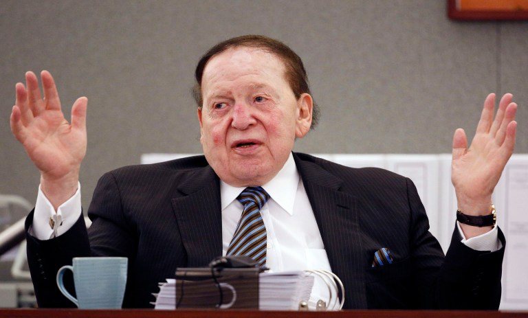 The Washington Post revealed that Sheldon Adelson gave $20 million to a political action committee with close ties to the Republican leadership. (AP Photo/John Locher, File)