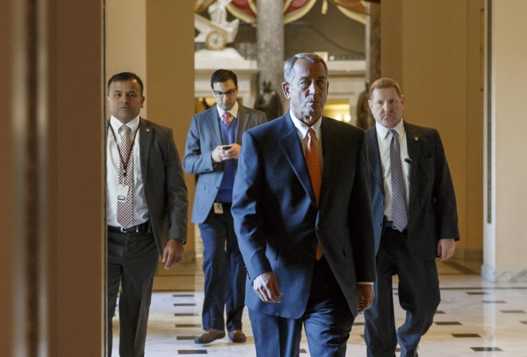 House Speaker John Boehner of Ohio strides to the House chamber on Capitol Hill in Washington, Friday, Jan. 9, 2015. (AP Photo/J. Scott Applewhite)