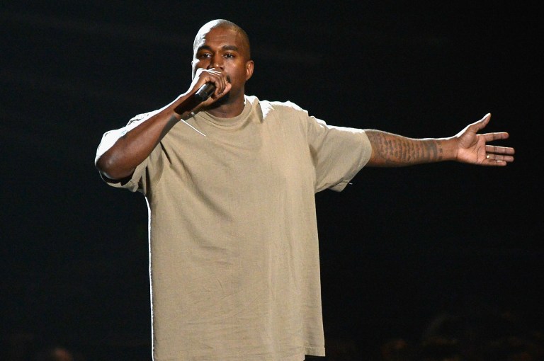Vanguard Award winner Kanye West speaks onstage during the 2015 MTV Video Music Awards on August 30, 2015 in Los Angeles, California. (Kevork Djansezian/Getty Images)