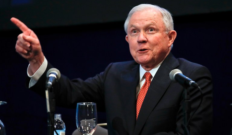 Attorney General Jeff Sessions' recent fumble on the AT&T-Time Warner merger, added to his recent recollection of another meeting during the presidential campaign not previously disclosed, is likely to make Republicans nervous and diminish his reputation among the general public, never mind the fever swamps of the Left. What Jeff Sessions needs is a chance for greatness. (AP Photo/Carolyn Kaster)