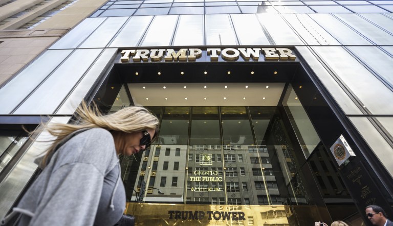 President Trump plans to stay at his Trump Tower residence in New York City for the first time as president, according to a report Wednesday. (Jeenah Moon/Bloomberg)