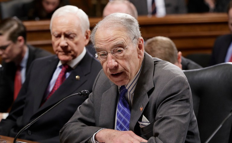 Senate Judiciary Committee Chairman Sen. Charles Grassley, a longtime champion of inspectors general in the federal departments, can be a tenacious opponent. (AP Photo/J. Scott Applewhite)