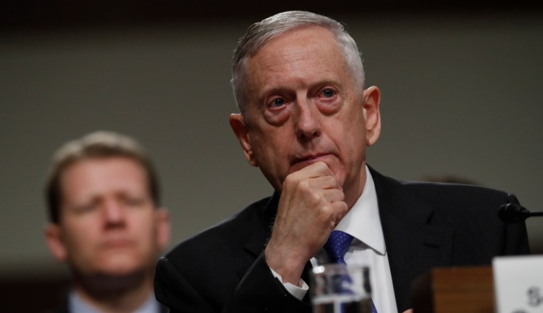Defense Secretary Jim Mattis was showered with praise and adulation at all four Capitol Hill hearings he visited this week. (AP Photo/Jacquelyn Martin)