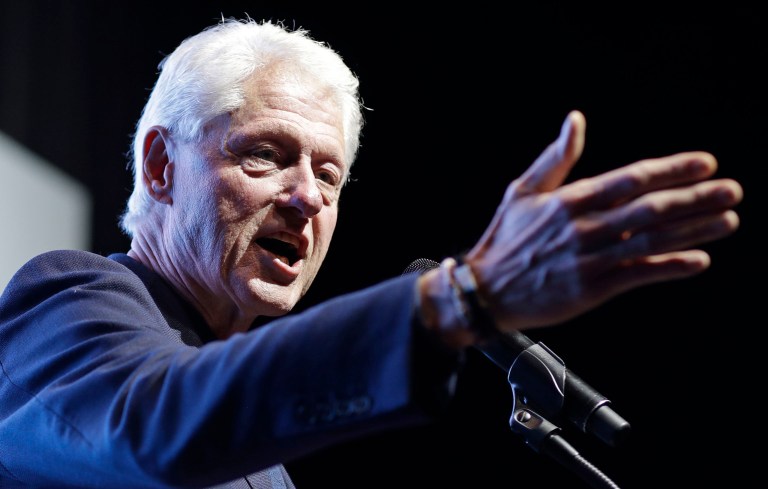 Former President Bill Clinton decided to engage President-elect Trump on Twitter Tuesday afternoon. (AP Photo/John Locher)