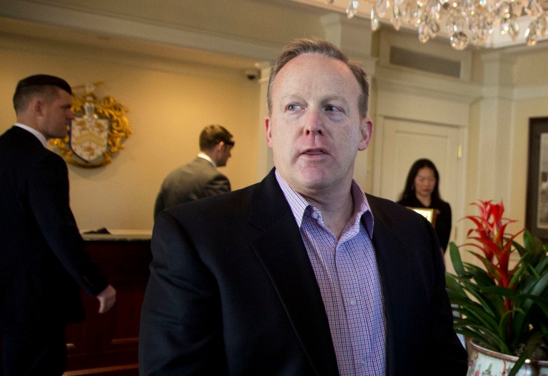 White House press secretary Sean Spicer rejected reports that the Trump administration was anticipating a high number of insurance losses under the Republican healthcare bill. (AP Photo/Manuel Balce Ceneta)