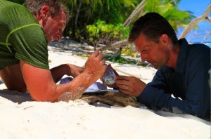 Republican Arizona Sen. Jeff Flake, left, and Democratic New MexicoÂ Sen. Martin Heinrich, star in a new Discovery Channel reality show, Rival Survival.